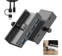 Hub USB-C a 4 porte USB 3.0 con morsetto per monitor, hub dati a 5 Gbps, prolunga con clip per display e cavo da 1,5 m per accessori pe