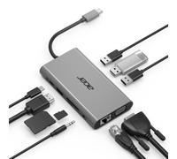 Hub USB-C Acer HP.DSCAB.002 alluminio 3x USB-A HDMI RJ-45 VGA SD MicroSD argento