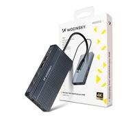 Hub USB-C, adattatore 14 in 1, splitter USB, 14 porte, trasferimento dati, ricarica Power Delivery, USB-A, HDMI, RJ45, audio da 3,5 mm, lettore di schede SD e TF, con cavo da 15 cm, WOZINSKY