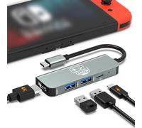 Hub USB C, adattatore da USB C a HDMI, docking station per Nintendo Switch/Switch OLED/MacBook/iPad/iPhone/telefono Android/laptop, adattatore TV multiporta portatile Samsung Dex accessori elettronici