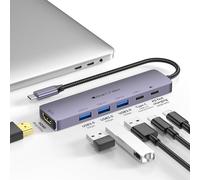 Hub USB C, adattatore multi-porta da USB C a 4K30hz HD, 3 porte USB 3.0 e 1 porta dati USB-C da 5 Gbps, cSplitter USB con porta HD 4K30hz e PD 100W SmartCharging