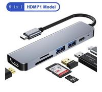 Hub USB C,Adattatore multi-porta USB C MacBook Pro,6-in-1 USB C a HDMI aliment.