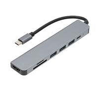 Hub USB C Adattatore multiporta 7 in 1 4K HDTV 100W PD Splitter USB portatile in lega di alluminio a ricarica rapida per laptop Pro Air