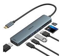 Hub USB C, adattatore multiporta per MacBook Pro/Air, adattatore 7 in 1 MacBook da USB C a HDMI Hub, 2USB 3.0, PD,SD/microSD,Type C dati per iPad, Lenovo e altri dispositivi di tipo C (blu)