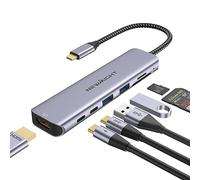 HUB USB C, adattatore USB C 7 in 1 di Newmight con HDMI 4K, 2 USB3.0, 100W PD, 5Gbps ad alta velocità, lettore di schede SD/TF, USB C a HDMI per MacBook Air/Pro, iPad e altri dispositivi USB C