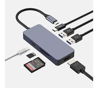 Hub USB C, adattatore USB C AYCLIF, adattatore multiporta doppio monitor 7 IN 1 con USB C a HDMI 4K, porta USB 3.0 USB-A/C, 100W PD, lettore di schede SD/TF, per MacBook Pro/Air, iMac Pro, Dell/HP