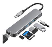 Hub USB C alimentato 7 in 1, 7 in 1 con adattatore multiporta USB C a 4K HDMI (HDMI USB3.0 TF/SD PD), docking station USB-C per laptop, PC, tablet, MacBook Pro/Air, iPad Pro, iMac, iPhone 16 15