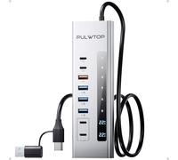 Hub USB C alimentato, hub USB con 2 porte di ricarica Type-C PD da 24/45 W