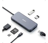 Hub USB C Anker, adattatore USB C PowerExpand+ 7 in 1 con HDMI 4K, Power Delivery 60W, Ethernet a 1 Gbps, 2 porte USB 3.0 e lettori schede SD/microSD per MacBook Pro 2016/2017/2018, Chromebook, XPS