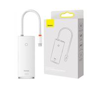 Baseus HUB Lite Series 5-in-1 Multifunctional (Type-C to 2x USB 3.0 / PD Type-C / HDMI 1.4 / SD/TF) White (WKQX050102)