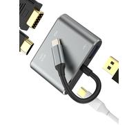 Hub USB C Cavo HDMI USB VGA Caricatore Adattatore 4 in 1 per Apple iPhone15 Pro MAX Plus per iPad Mac Mini Compatibile con Samsung Tipo C 4K Displayport Prolunga Splitter Thunderbolt Jack OTG Monitor