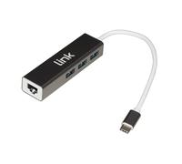 LINK HUB USB-C 3 PORTE USB 3.0 + GIGABIT