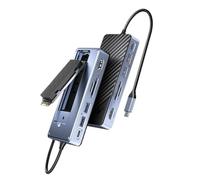 HUB USB C con custodia SSD Docking station per laptop 4K60Hz HDMI 100W PD RJ45 SDTF 10Gbps M.2 NVME SATA SSD 8TB compatibile con il laptop(8-in-1 SD TF)