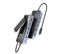 HUB USB C con custodia SSD Docking station per laptop 4K60Hz HDMI 100W PD RJ45 SDTF 10Gbps M.2 NVME SATA SSD 8TB compatibile con il laptop(8-in-1 RJ45 1000Mbps)