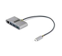 StarTech.com Hub USB-C con Ethernet a 3 porte - Adattatore USB Type-C con 3x USB-A e 1X Ethernet Gigabit - Splitter USB C Alimentato da Bus- USB 3.0 5Gbps - Hub Portatile USB-C/USB-A - Cavo Integrato da 30cm - GbE