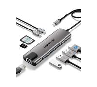 Hub USB C con Ethernet RJ45 da 1000M 10 en 1 Custodia in Alluminio Adattatore