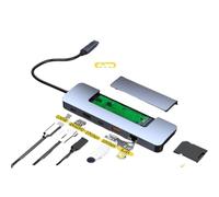 Hub USB C con supporto per custodia SSD M 2 NVME e SATA 4K HD USB 3 0 PD 100W RJ45 1000M Lettore di schede SD TF per laptop Dispositivi compatibili con PC