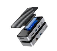 HUB USB C con ventola di raffreddamento M 2 NVMe SATA SSD Enclosure esterna 10 Gbps HDMI Com RJ45 SDTF Docking Station compatibile con M2P7(1TB NVME SSD Set)