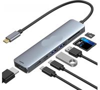 Hub USB C da tipo C a doppio adattatore HDMI con DP RJ45 USB 3 1 compatibile con docking station per laptop 4K60Hz 10 Gbps PD100W(7 in 1(HDMI USB3.0)