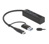 HUB USB-C DELOCK con lettore di schede USB 3.2 Gen 1 3 porte