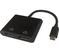 HUB USB-C DELTACO USBC a 2 DisplayPort 2 porte