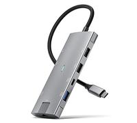 Hub USB C, Dock USB C HDMI 4K 60Hz, 10Gbps USB-C 3.2 e 2 porte dati USB 3.2, Porta Ethernet,100W PD,USB 2.0,Docking Station per MacBook Pro/Air iPad Pro M2 M1,per Surface,XPS