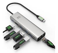 Hub USB-C, docking station per laptop 7 in 1, adattatore multiporta con HDMI 4K, Gigabit, porte USB 3.0, ricarica pass-through PD 85W, compatibile con Surface, M1, M2, M3, HP, Lenovo