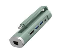 Hub USB C, Elexlinco 5-in-1 USB-C Hub Adattatore, 5Gbp Dual Porta USB-A Trasmissione, 100W PD Porta, 4K HDMI Porta, 1000Mbps RJ45 Ethernet Porta, Compatibile con MacBook, iPad, PC (Verde Menta)