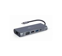 Hub USB-C - Gembird - 8716309121477 - 7-in-1 - HDMI 4K - VGA Full HD - Ricarica PD 100W