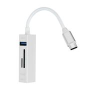 HUB USB-C LinQ 5 in 1 con 3 porte USB e lettore di schede Micro-SD argento