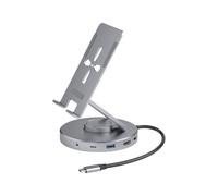 Hub USB C Multifunzione 6 In 1, Supporto Girevole per Telefono e Tablet, Pieghevole, Base da Tavolo, Comoda Stazione di Aggancio Portatile A 360, 1