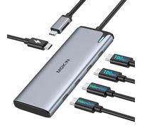 Hub USB C Multiport, adattatore Type-C 5 in 1 MOKiN con doppia uscita video 4K@60Hz, ricarica rapida PD 100W, USB-C 3.1 10Gbps, Splitter USB C per MacBook Pro, Dell, HP, iPad Pro