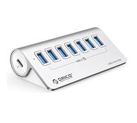 Hub USB C, ORICO USB 3.2 Gen 2 Hub, 7 porta con trasferimento dati ad alta velocità 10Gbps, separatore USB C in alluminio con 0.5m cavo, Multi USB Adattatore per Macbook, Macbook Pro, Macbook Air