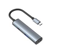 Hub USB C portatili a 3/4 di funzione con ricarica da 100 W Uscita video 4K Trasferimento dati 5 Gbps Design corpo in alluminio Hub USB C