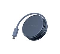 SATECHI OntheGo™ Hub USB-C Magnetico 5 in 1 con Cavo Avvolgibile, PD 60W, HDMI 4K, Lettore SD, USB-A e Porta USB-C 5 Gbps per MacBook Neo/Air/Pro, Laptop e iPad - Indaco
