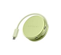 SATECHI OntheGo™ Hub USB-C Magnetico 5 in 1 con Cavo Avvolgibile, PD 60W, HDMI 4K, Lettore SD, USB-A e Porta USB-C 5 Gbps per MacBook Neo/Air/Pro, Laptop e iPad - Giallo Agrume