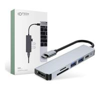 Hub USB-C Tech-Protect V4 6 in 1 HDMI USB 3.0 Lettore Schede