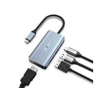 Hub USB C, Tymyp 4 in 1 USB C Hub, doppio display 8K a 30Hz HDMI 8K a 30Hz DP, USB 3.0, porta di ricarica USB-C PD da 100 W, dock a 4 porte compatibile per laptop, HDTV, proiettore e altri dispositivi