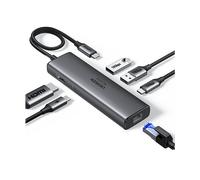 Hub Ugreen 6 en 1 USB-C HDMI 4K@60Hz 2xUSB-A 3.2 USB-C 3.2 RJ45 Gigabit PD 100W