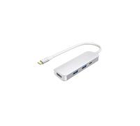 Hub USB C Urban Factory 4 en 1 avec 2 USB A 1 HDMI 4K 1 USB C 100W PD Gris sidéral