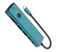 Hub USB C | USB 3.0 SuperVelocità Stazione Adattatore - Hub Multiporta Portatile 7 Porte 4K con Funzione Sleep Monitor Trasferimento 5Gbps per PC Desktop Portatili