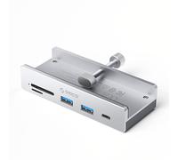 Hub USB-C/USB-A USB-C SD TF con morsetto MH5PC - Argento