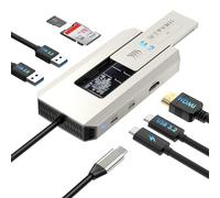 Hub USB-C WAVLINK 10 Gb/s con connettore SSD M.2 PCIe/SATA, HDMI, 100 W-PD, USB-A&C 3.2/2.0, SD&TF, compatibile con MacBook/Chromebook/Dell/HP/Lenovo
