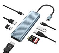Hub USB C YLSCI, adattatore USB C 9 in 1 con HDMI 4K, USB 3.0, USB 2.0, USB C, PD da 100 W, SD/TF, docking station USB C per MacBook Air/Pro, iPad, Windows, Switch, Chromecas