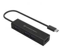 Conceptronic HUBBIES07B Hub 4x USB 3.0 Alluminio Nero