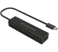 Conceptronic HUBBIES07B Hub 4x USB 3.0 Alluminio Nero