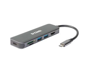 Hub USB - D-Link - DUB-2327 - 4K Ultra HD - USB-C - HDMI - Plug & Play