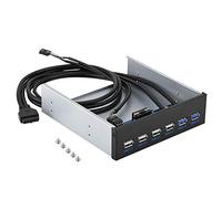 Hub USB da 19 PIN a 2 USB3.0 e 4 USB2.0, hub in metallo a 6 interfacce per caricare e trasferire rapidamente i dati, per aggiornare lo spazio di unità floppy inutilizzato