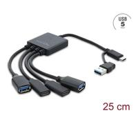 Hub USB Delock 4 porte USB-A e USB-C 5000 Mbit/s