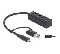 DELOCK 63828 - Hub USB 3.0, 4 porte, da USB-C a 4 USB-A + C, su adattatore A
